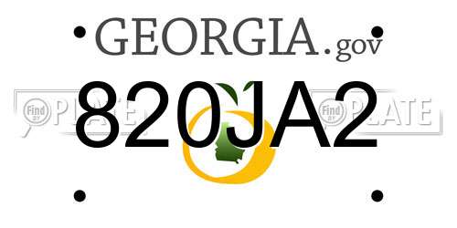 820JA2 Georgia License Plate