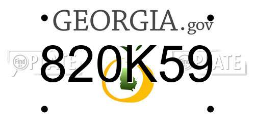 820K59 Georgia License Plate