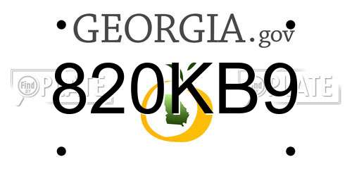 820KB9 Georgia License Plate