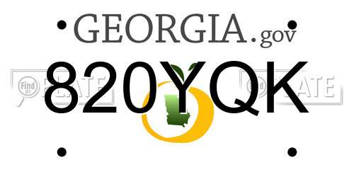 820YQK Georgia License Plate