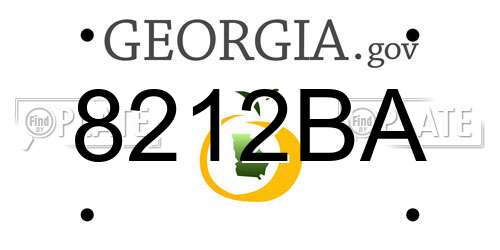 8212BA Georgia License Plate