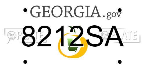 8212SA Georgia License Plate