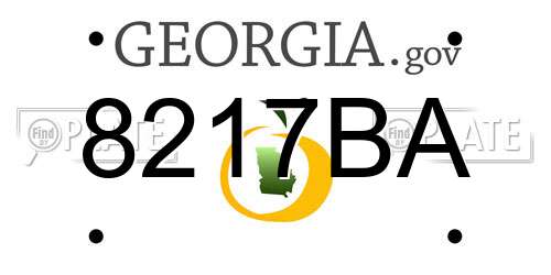 8217BA Georgia License Plate
