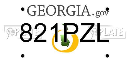 821PZL Georgia License Plate