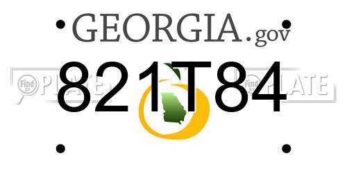 821T84 Georgia License Plate