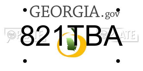 821TBA Georgia License Plate