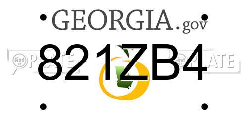 821ZB4 Georgia License Plate