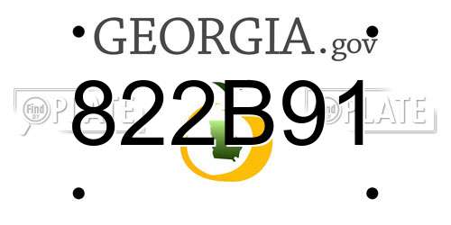 822B91 Georgia License Plate