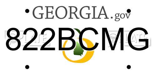 822BCMG Georgia License Plate