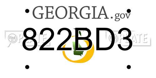 822BD3 Georgia License Plate