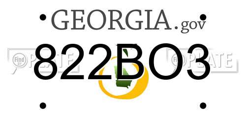822BO3 Georgia License Plate