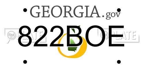 822BOE Georgia License Plate