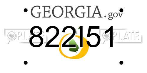 822I51 Georgia License Plate