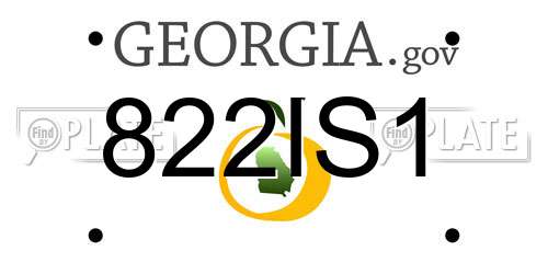 822IS1 Georgia License Plate