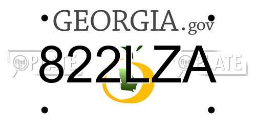 822LZA Georgia License Plate