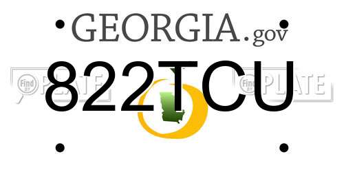822TCU Georgia License Plate