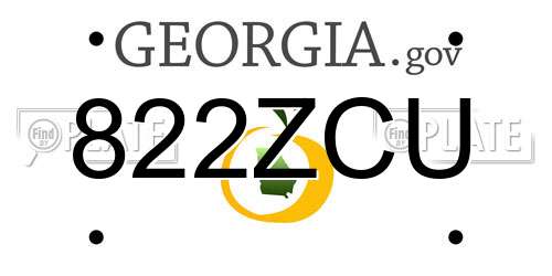 822ZCU Georgia License Plate