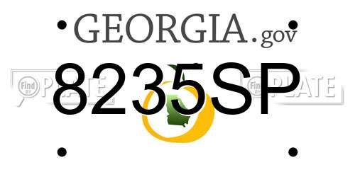 8235SP Georgia License Plate