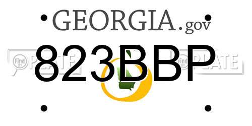 823BBP Georgia License Plate