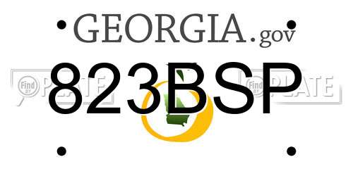 823BSP Georgia License Plate