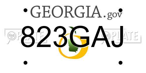 823GAJ Georgia License Plate