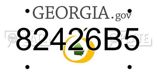 82426B5 Georgia License Plate