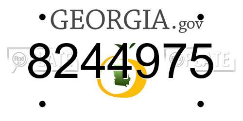 8244975 Georgia License Plate