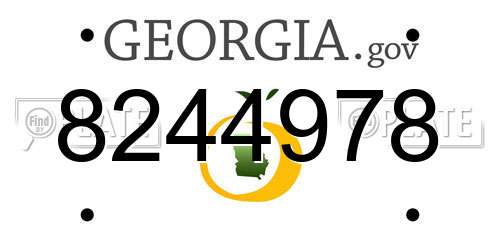 8244978 Georgia License Plate