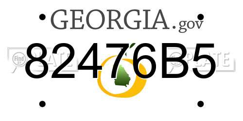 82476B5 Georgia License Plate
