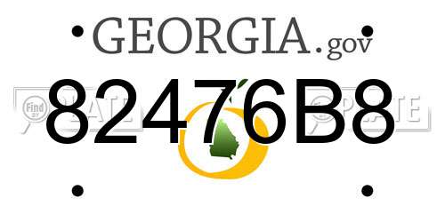 82476B8 Georgia License Plate