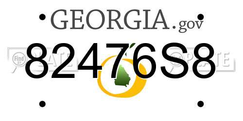 82476S8 Georgia License Plate