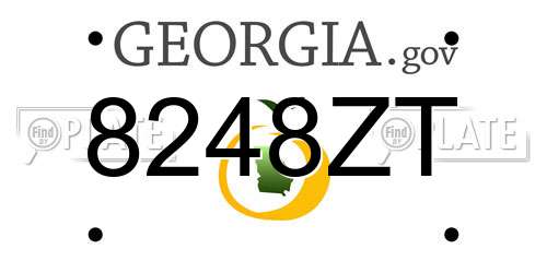 8248ZT Georgia License Plate
