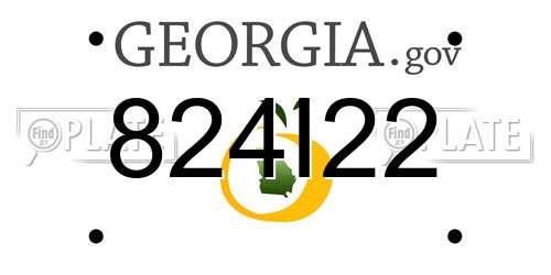 824I22 Georgia License Plate