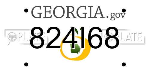 824I68 Georgia License Plate