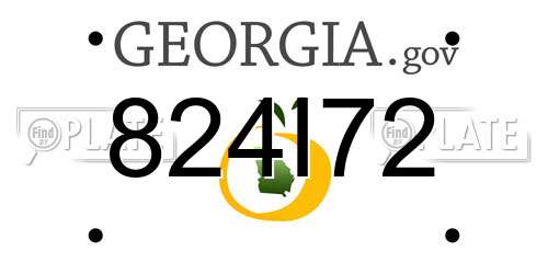 824I72 Georgia License Plate