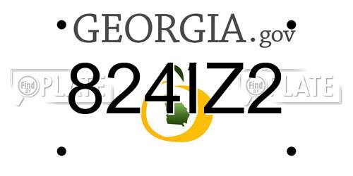824IZ2 Georgia License Plate