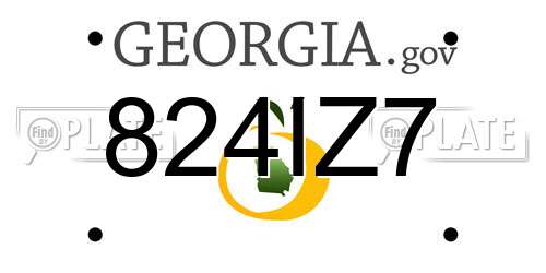 824IZ7 Georgia License Plate