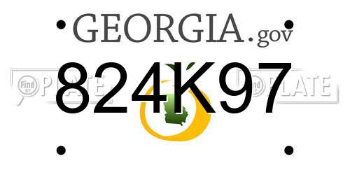 824K97 Georgia License Plate