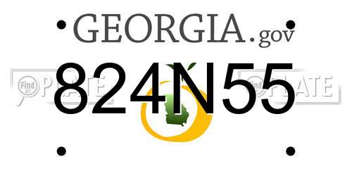 824N55 Georgia License Plate