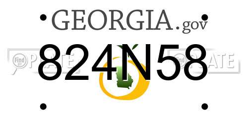 824N58 Georgia License Plate