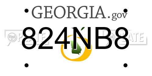 824NB8 Georgia License Plate