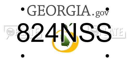 824NSS Georgia License Plate