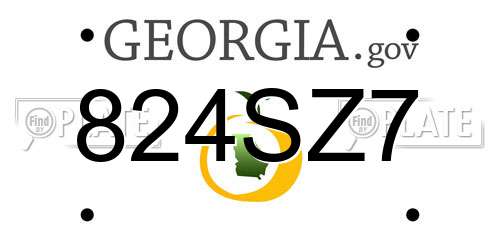 824SZ7 Georgia License Plate