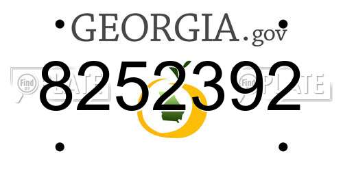 8252392 Georgia License Plate
