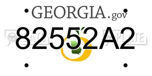 82552A2 Georgia License Plate