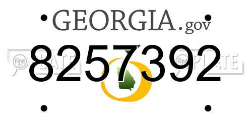 8257392 Georgia License Plate