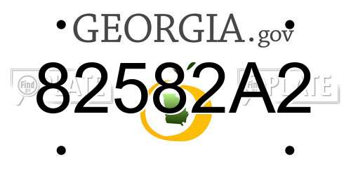 82582A2 Georgia License Plate