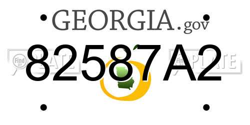 82587A2 Georgia License Plate