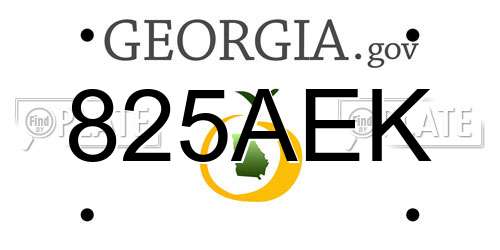 825AEK Georgia License Plate