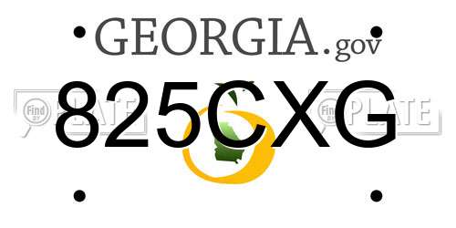 825CXG Georgia License Plate